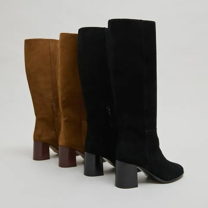 Women Heeled Boots With Rounded Toes Cognac JONAK Boots Thighhigh Boots Women Heeled Boots With Rounded Toes Cognac JONAK Boots Thighhigh Boots