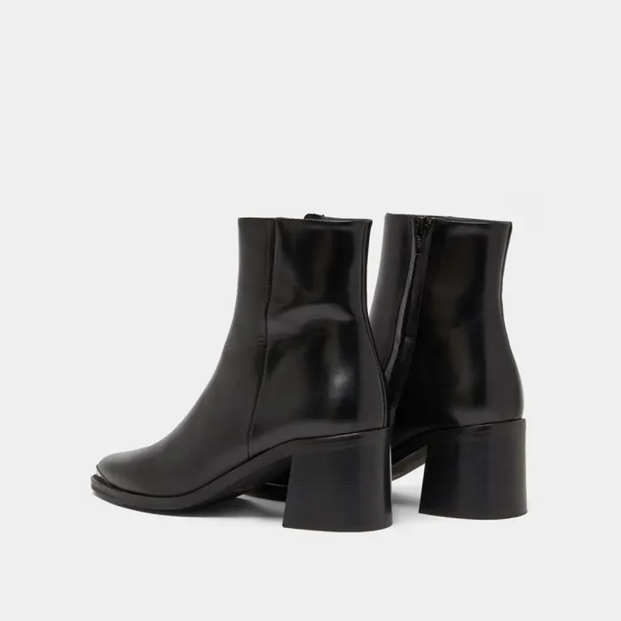 Women Heeled Boots With Silver Toe Cap Black JONAK Ankle Boots Lowboots