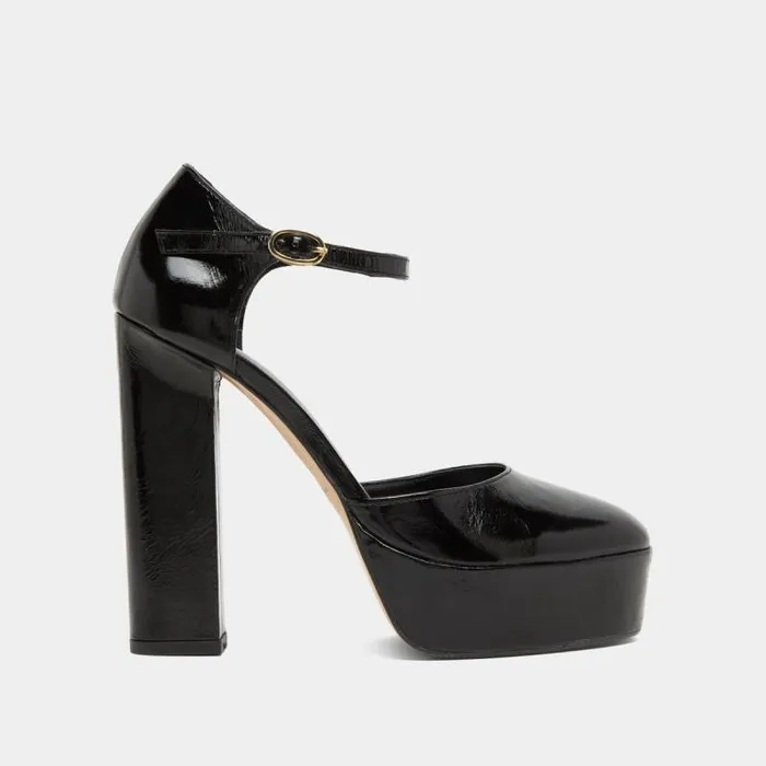 Women Heeled Mary Jane And Platforms Black JONAK Babies Saloms
