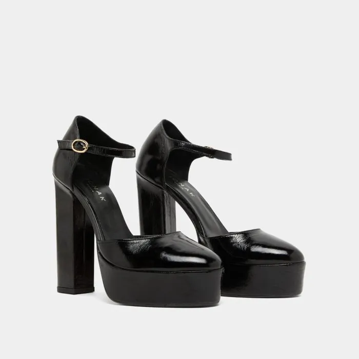 Women Heeled Mary Jane And Platforms Black JONAK Babies Saloms