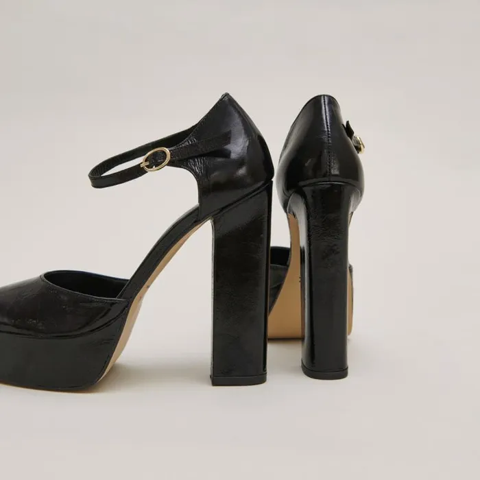 Women Heeled Mary Jane And Platforms Black JONAK Babies Saloms
