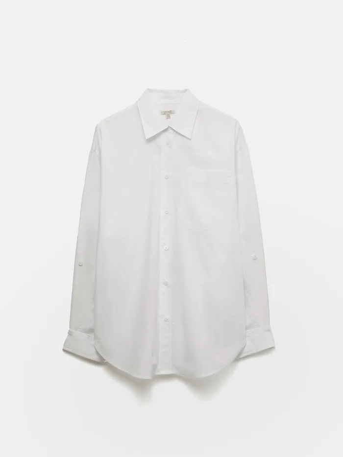 Women Heritage Cotton Relaxed Shirt White Jigsaw Shirts and Tops
