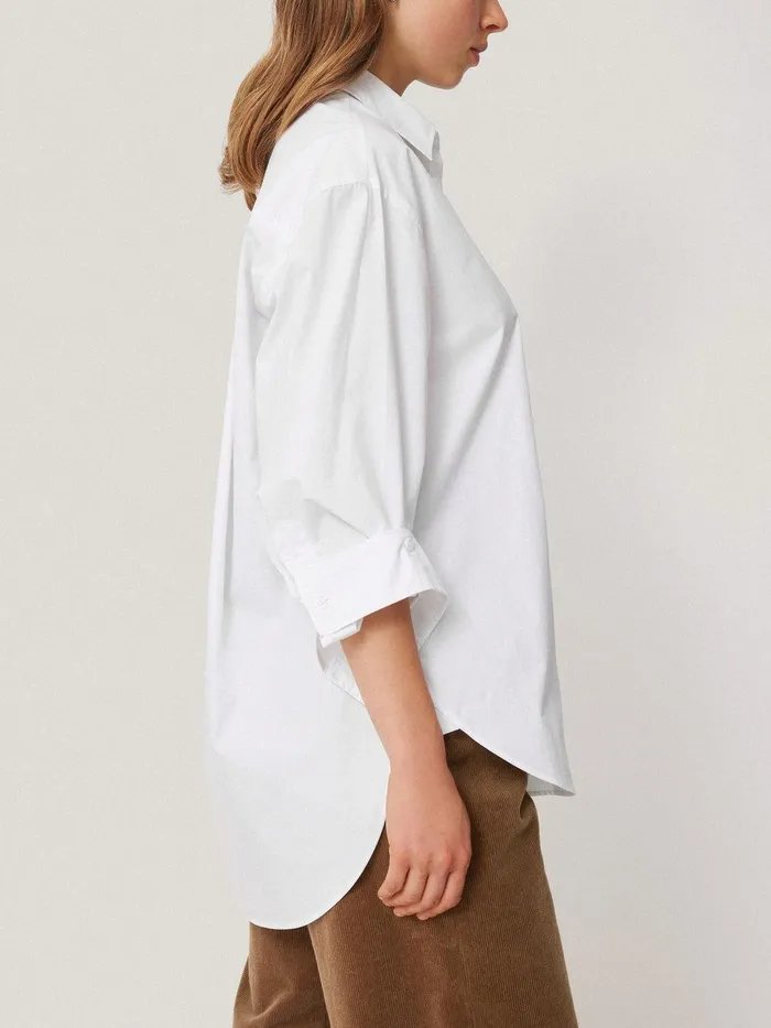 Women Heritage Cotton Relaxed Shirt White Jigsaw Shirts and Tops
