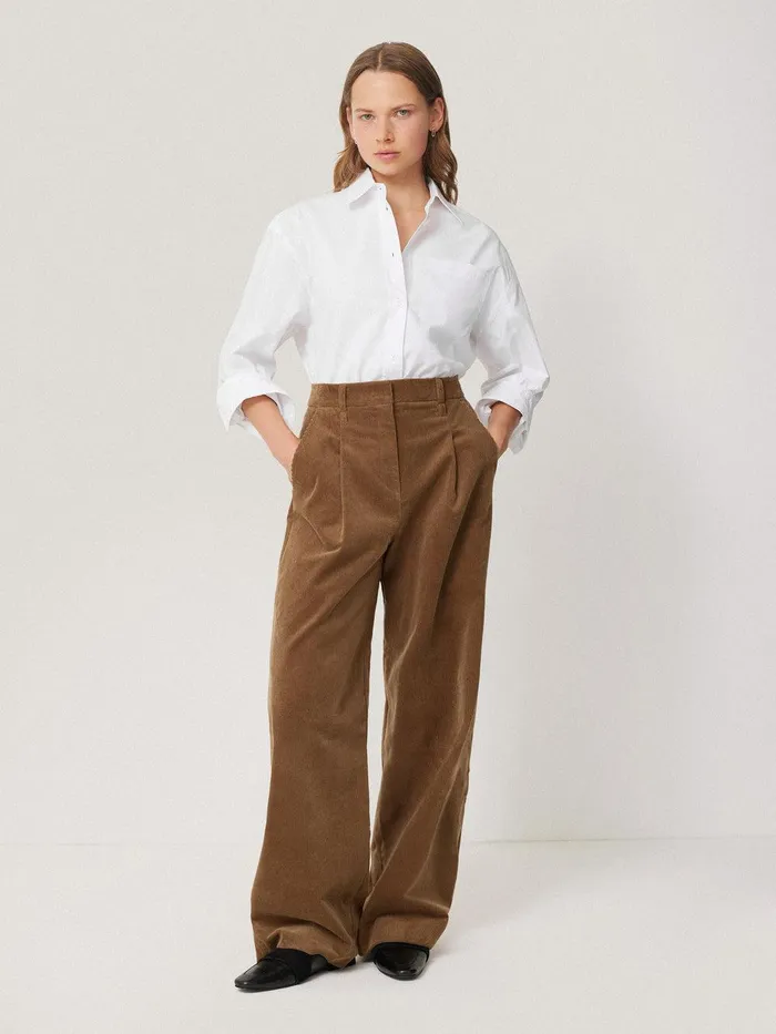 Women Heritage Cotton Relaxed Shirt White Jigsaw Shirts and Tops