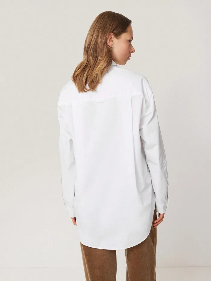 Women Heritage Cotton Relaxed Shirt White Jigsaw Shirts and Tops