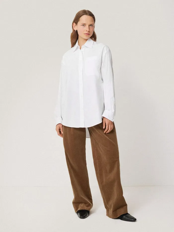 Women Heritage Cotton Relaxed Shirt White Jigsaw Shirts and Tops