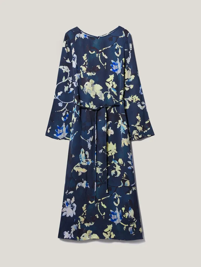 Women Hidden Floral Satin Dress Navy Jigsaw Dresses and Jumpsuits