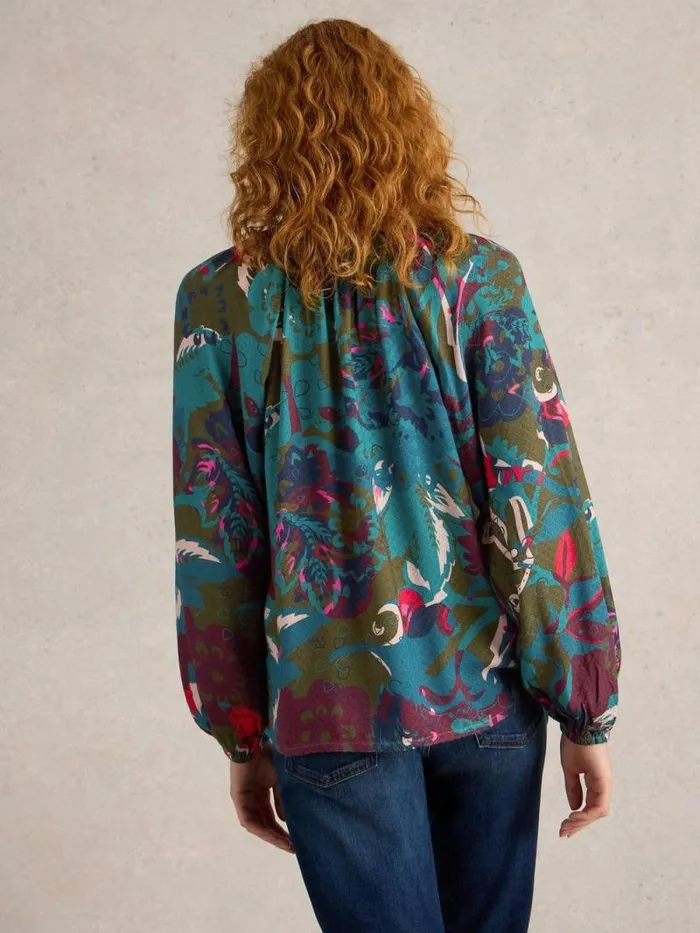 Women Imogen Long Sleeve Top Green Print White Stuff Tops and Tees
