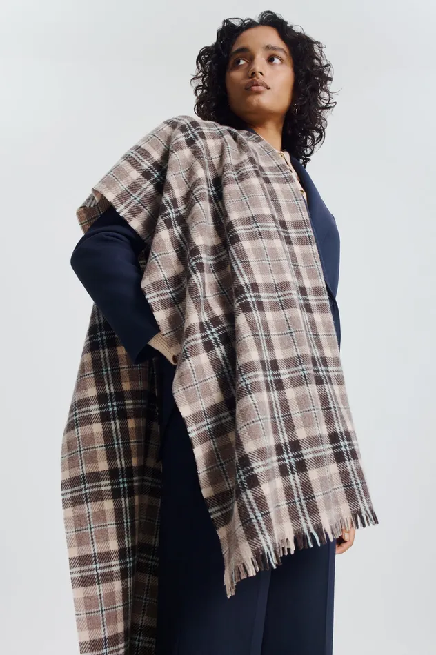Women ITALIAN PLAID SCARF GREY Knitwear Scanlan Theodore Women ITALIAN PLAID SCARF GREY Knitwear Scanlan Theodore