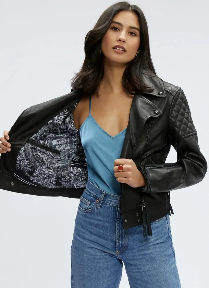 Women Jackets Robert Graham MONROE LEATHER JACKET Black