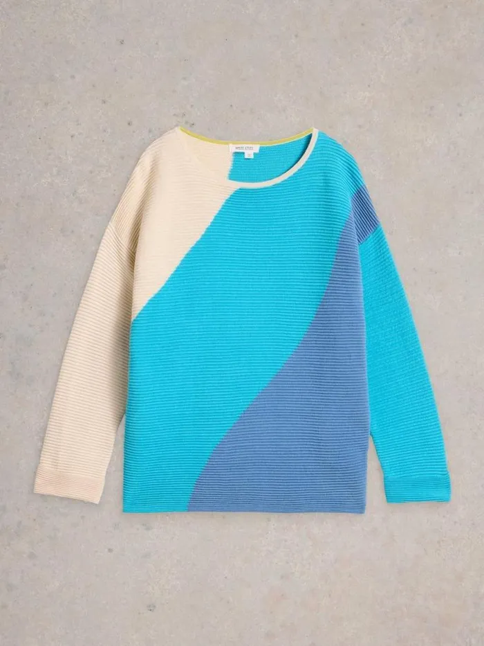 Women JANA ABSTRACT JUMPER Bright Blue White Stuff Knitwear