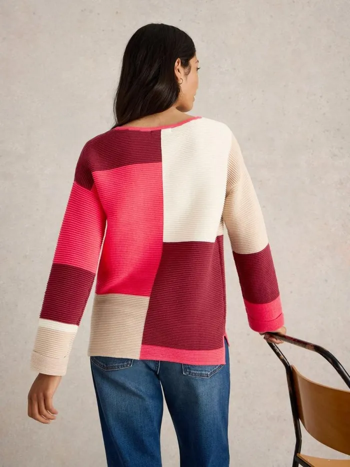 Women JANA COLOURBLOCK JUMPER Plum Multi White Stuff Knitwear Women JANA COLOURBLOCK JUMPER Plum Multi White Stuff Knitwear