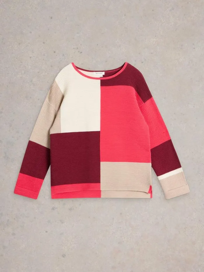 Women JANA COLOURBLOCK JUMPER Plum Multi White Stuff Knitwear Women JANA COLOURBLOCK JUMPER Plum Multi White Stuff Knitwear