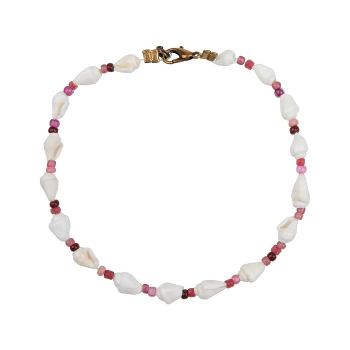 Women Jewelry Love Stories Ankle Bracelet Beads and Shell Pink