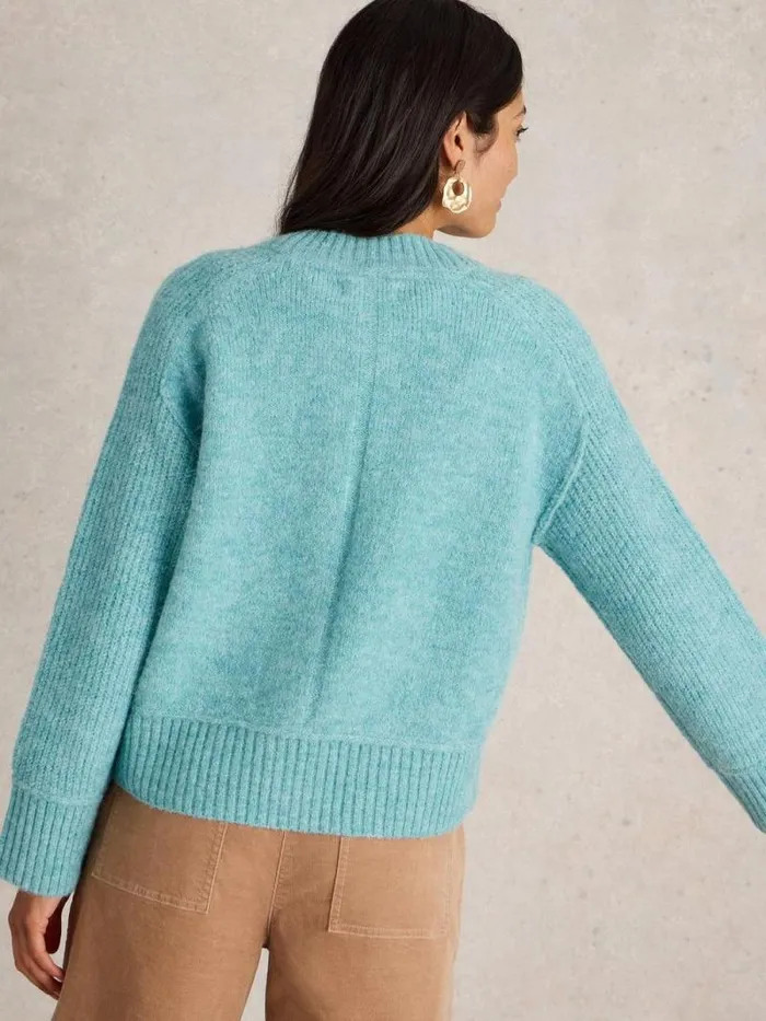 Women JUDI CARDI Mid Blue White Stuff Knitwear Women JUDI CARDI Mid Blue White Stuff Knitwear