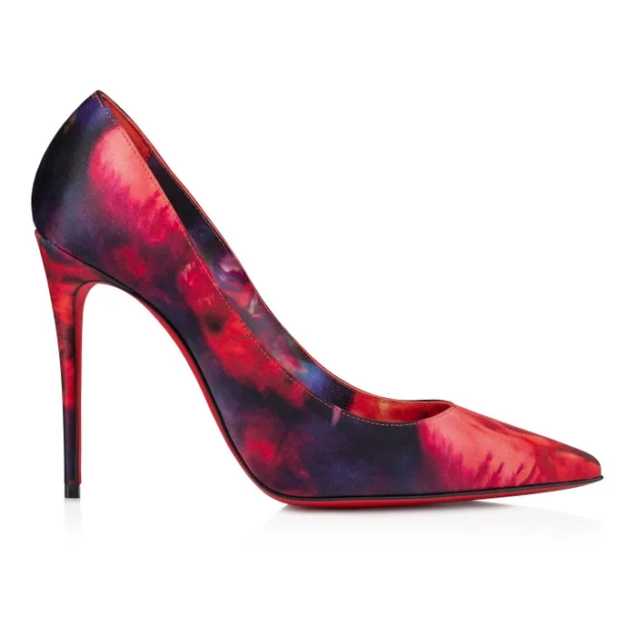 Women Kate 100 Mm Pumps 8211 Roses Printed Crepe Satin 8211 Multicolor Christian Louboutin Pumps