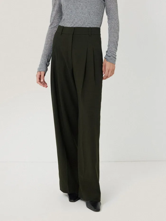 Women Kemp Fluid Twill Trouser Green Jigsaw Trousers