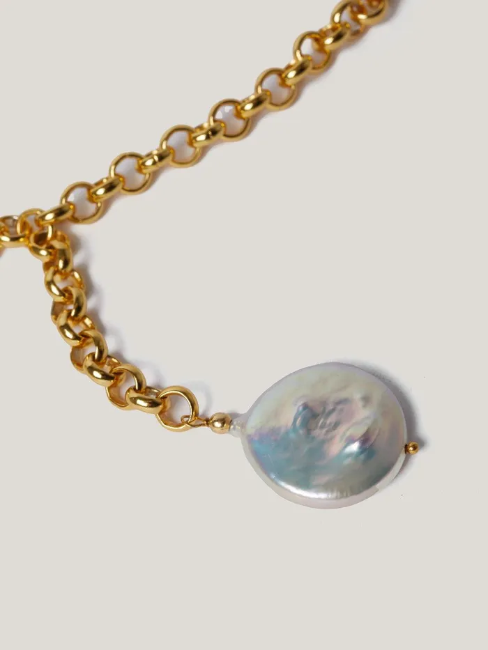Women Keshi Pearl Necklace Pearl Jigsaw Party