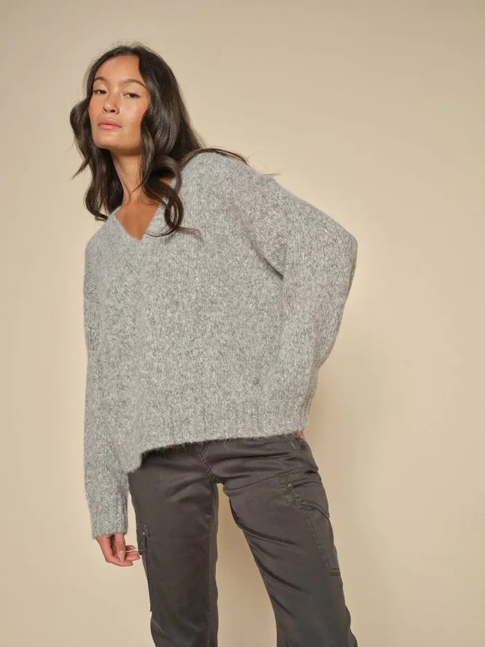 Women Knits MOS MOSH MMWelma Warm Knit Grey Melange