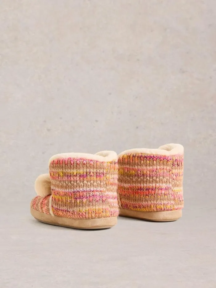 Women Knitted Bootie Slipper Natural Multi White Stuff Nightwear Women Knitted Bootie Slipper Natural Multi White Stuff Nightwear