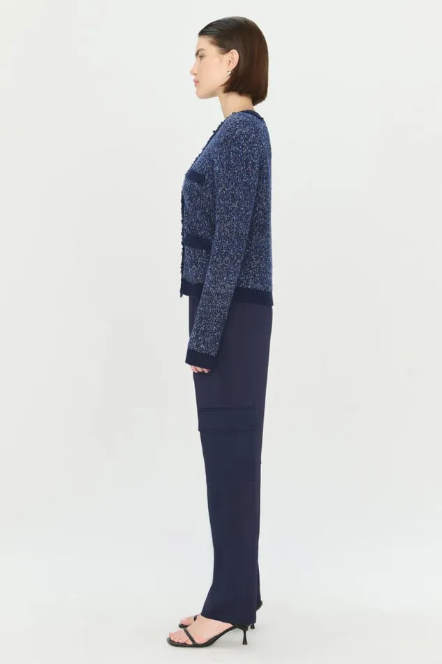 Women Knitwear Jonathan Simkhai Harris Cardigan Blue Multi Zipped Cardigan Women Knitwear Jonathan Simkhai Harris Cardigan Blue Multi Zipped Cardigan
