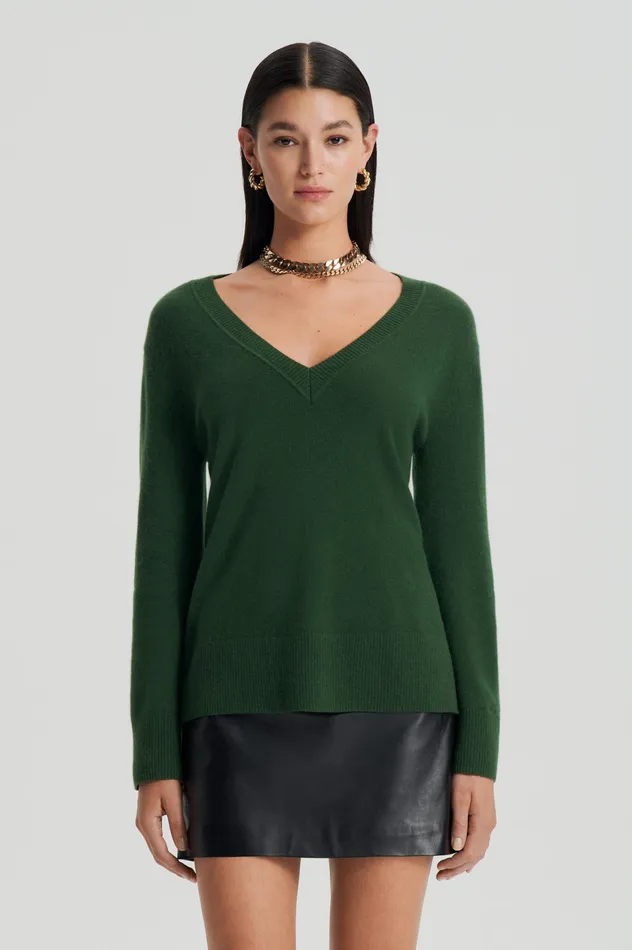 Women Knitwear Scanlan Theodore CASHMERE V CYPRESS Women Knitwear Scanlan Theodore CASHMERE V CYPRESS