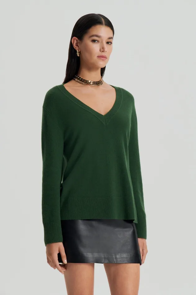 Women Knitwear Scanlan Theodore CASHMERE V CYPRESS Women Knitwear Scanlan Theodore CASHMERE V CYPRESS