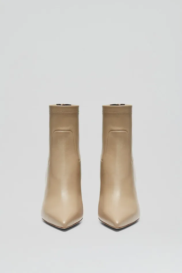 Women Leather Scanlan Theodore STRETCH ANKLE BOOT 85 NUDE