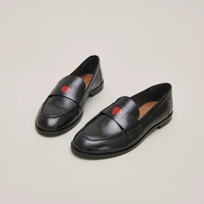 Women Loafers Roundtipped Black JONAK Loafers