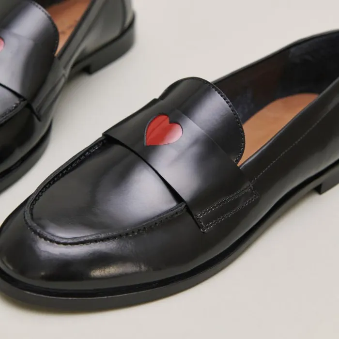 Women Loafers Roundtipped Black JONAK Loafers