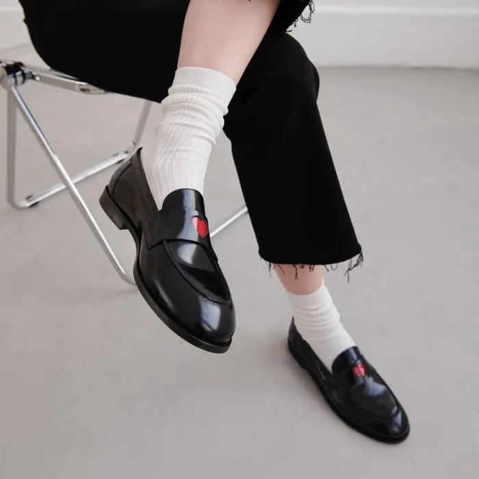 Women Loafers Roundtipped Black JONAK Loafers