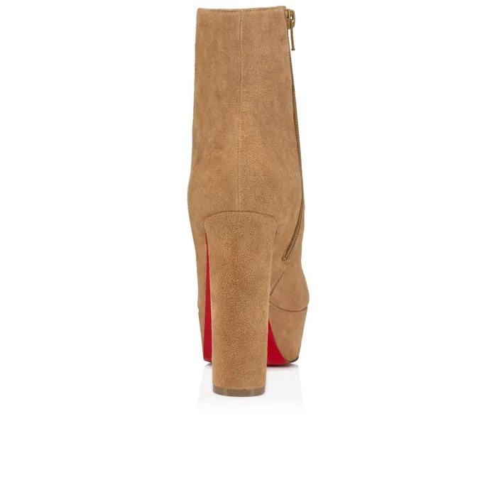 Women Loo Booty 130 Mm Low Boots 8211 Veau Velours 8211 Lionne Christian Louboutin Platforms