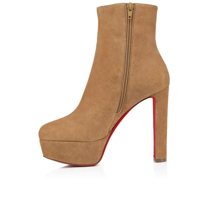 Women Loo Booty 130 Mm Low Boots 8211 Veau Velours 8211 Lionne Christian Louboutin Platforms