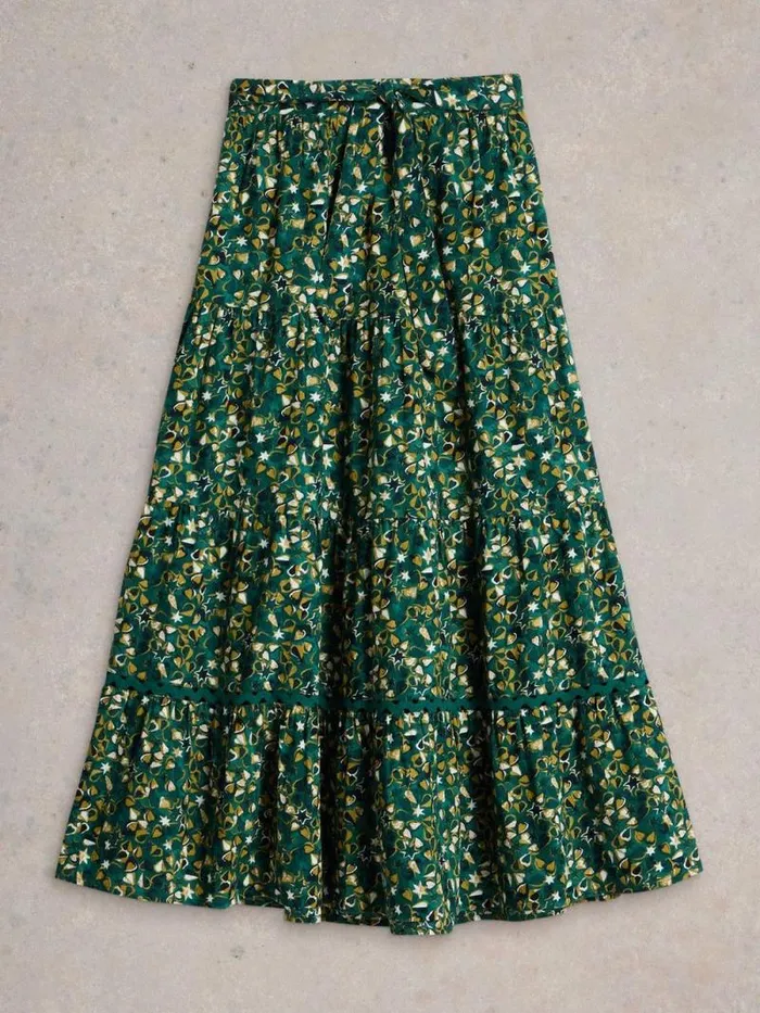 Women Lotus Maxi Skirt Green Print White Stuff Skirts Women Lotus Maxi Skirt Green Print White Stuff Skirts