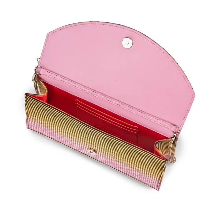 Women Loubi54 Clutch 8211 Aftersun Printed Crepe Satin 8211 Multicolor Christian Louboutin Clutches and Evening Bags