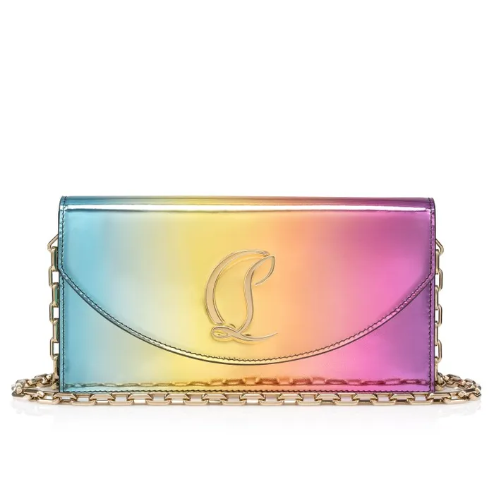 Women Loubi54 Clutch 8211 Boreal Specchio Leather 8211 Multicolor Christian Louboutin Shoulder Bags