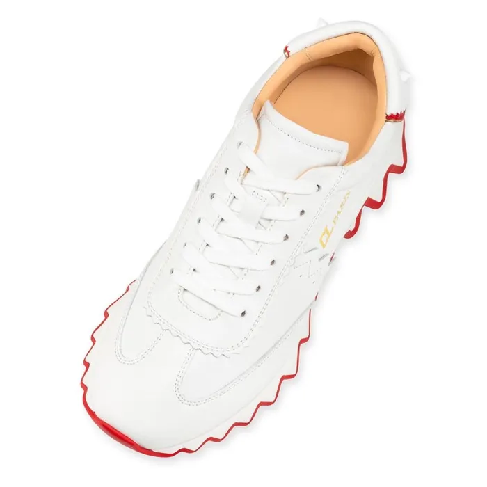 Women Loubishark Sneakers 8211 Calf Leather And Neoprene 8211 Bianco Christian Louboutin Sneakers