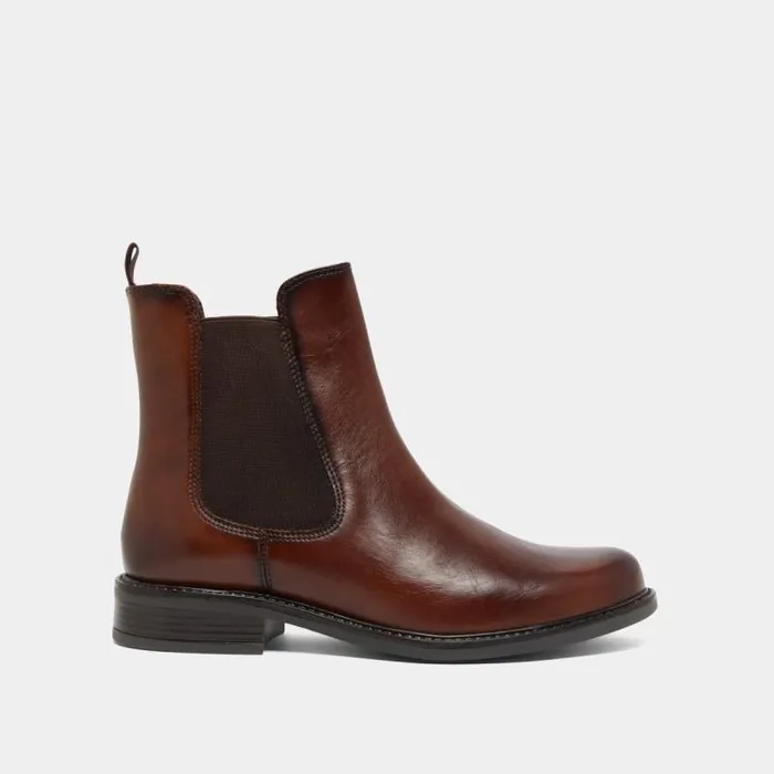 Women Lowboots With Elastics And Rounded Toes Cognac JONAK Ankle Boots Lowboots
