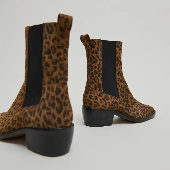Women Lowboots With Elastics Leopard JONAK Ankle Boots Lowboots