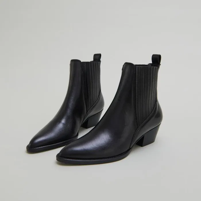 Women Lowboots With Small Beveled Heels And Elastics Black JONAK Ankle Boots Lowboots