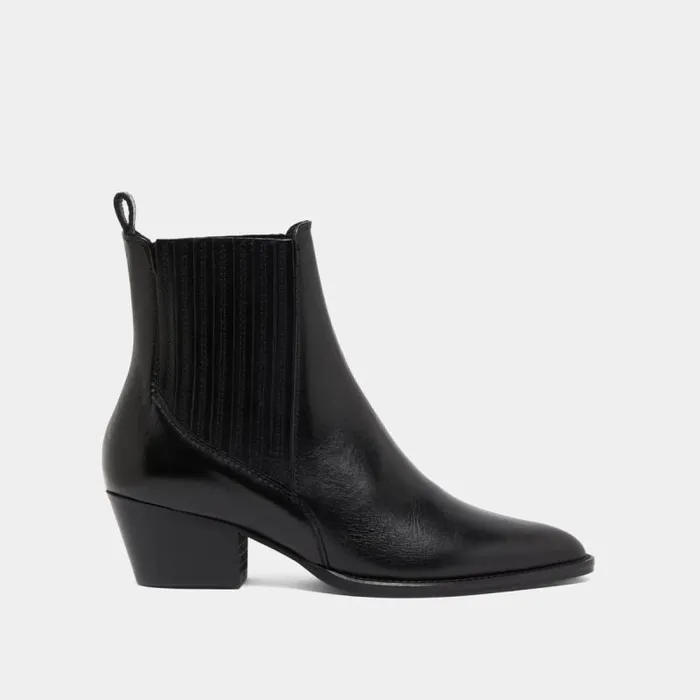 Women Lowboots With Small Beveled Heels And Elastics Black JONAK Ankle Boots Lowboots