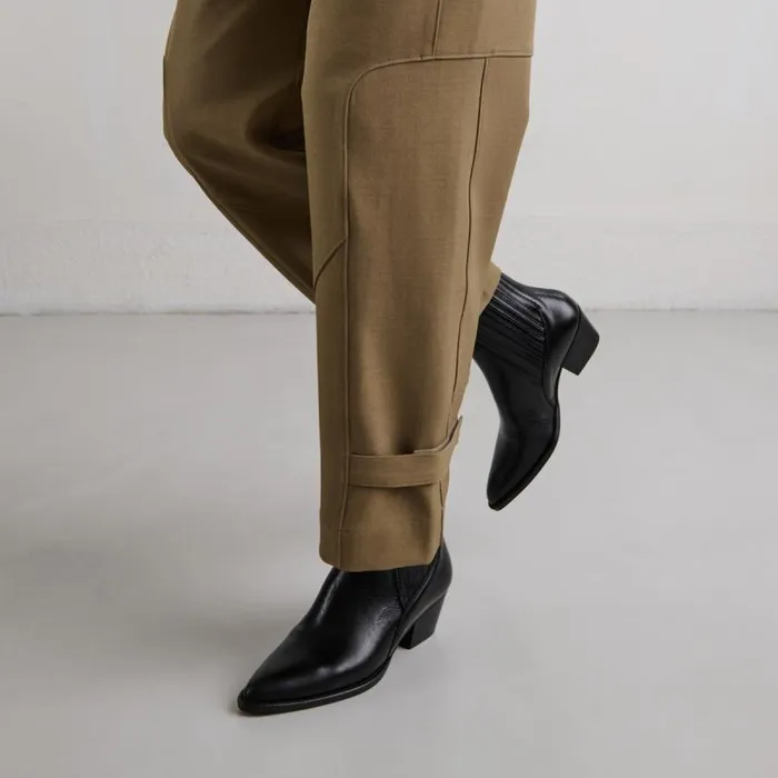 Women Lowboots With Small Beveled Heels And Elastics Black JONAK Ankle Boots Lowboots