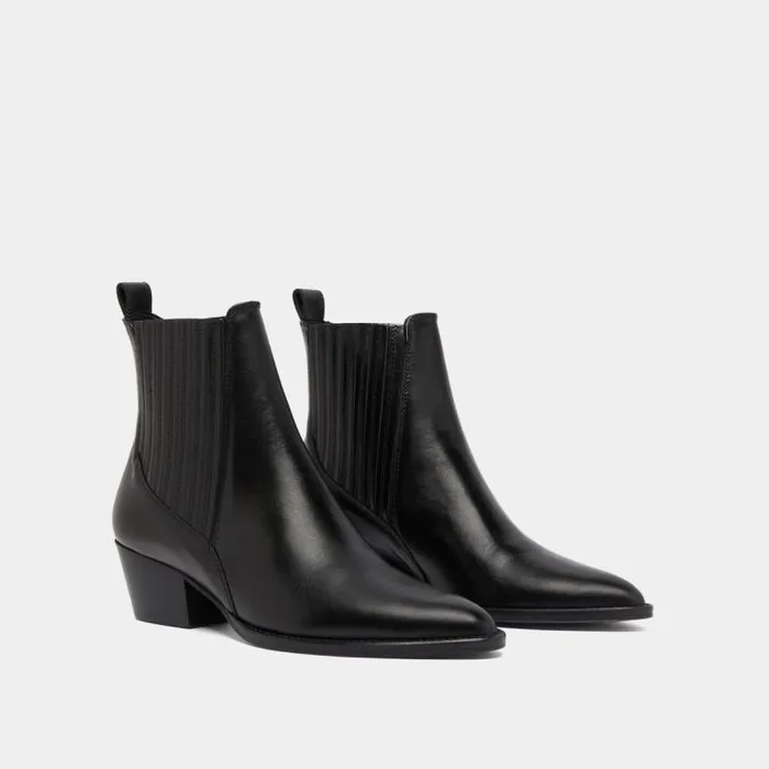 Women Lowboots With Small Beveled Heels And Elastics Black JONAK Ankle Boots Lowboots