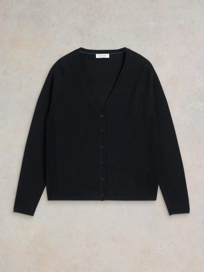 Women LUNA V NECK CARDI Pure Black White Stuff Knitwear Women LUNA V NECK CARDI Pure Black White Stuff Knitwear