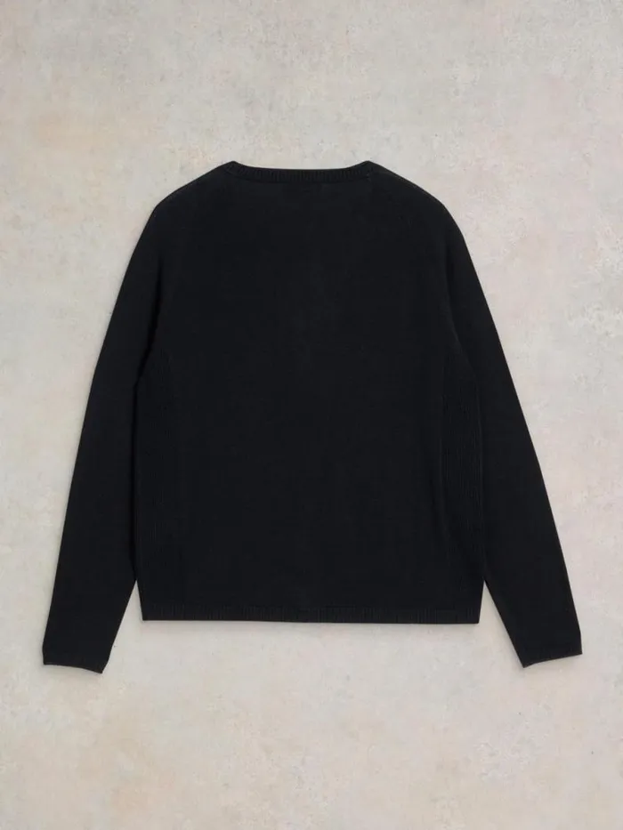 Women LUNA V NECK CARDI Pure Black White Stuff Knitwear Women LUNA V NECK CARDI Pure Black White Stuff Knitwear