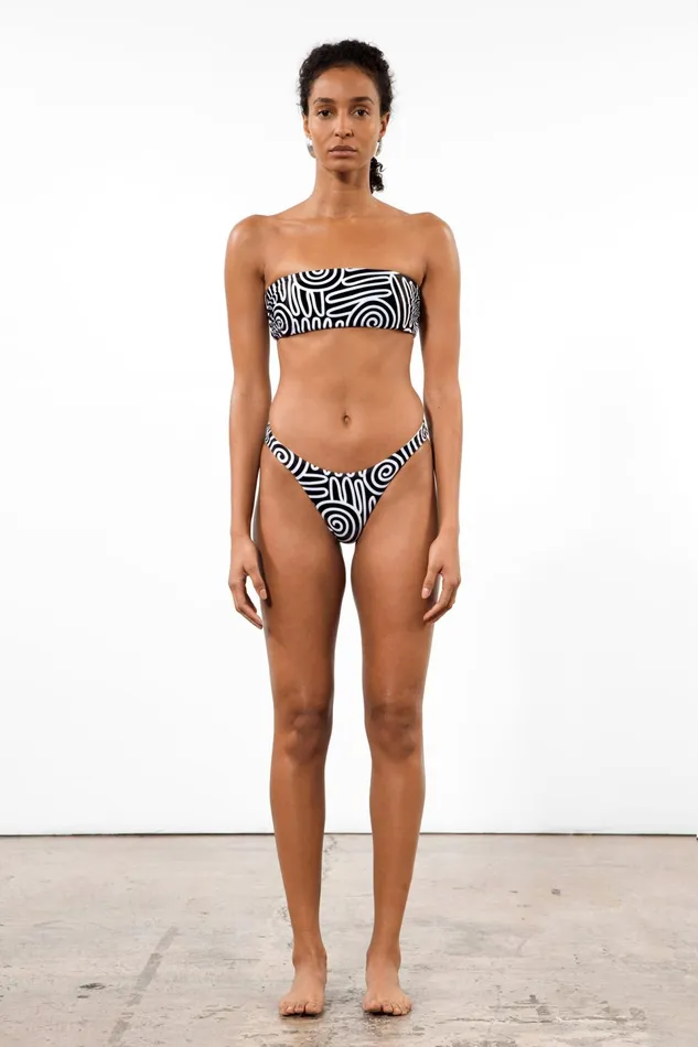 Women Mara Hoffman Bikini Tops Abigail Bikini Top Black and White