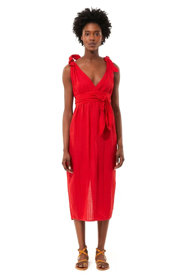 Women Mara Hoffman Dresses Calypso Dress Red