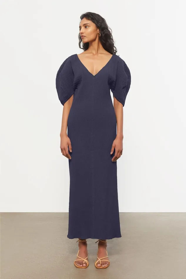Women Mara Hoffman Dresses Gracen Dress Navy