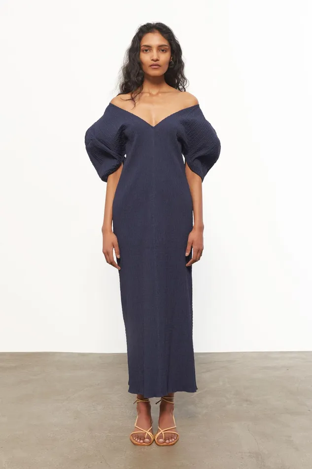 Women Mara Hoffman Dresses Gracen Dress Navy