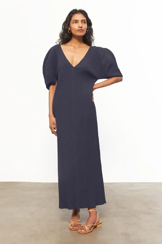 Women Mara Hoffman Dresses Gracen Dress Navy
